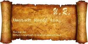 Umstadt Rozália névjegykártya